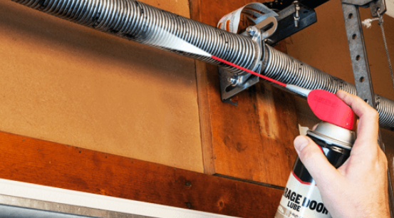 where to spray garage door lubricant