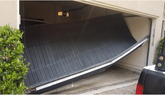 garage door off track