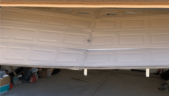 garage door off track